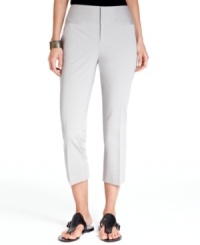 A clean, wide waistband and welt pockets give INC's petite cropped pants sleek minimalist appeal.