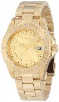 Invicta Women's 12820 Pro Diver Gold Dial Diamond Accented Watch