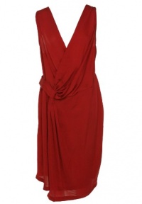 DKNY Women's V-Neck Sleeveless Dress Scarlet 20W