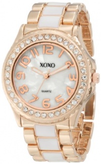 XOXO Women's XO5472 Rose Gold with White Epoxy Analog Bracelet Watch