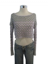 Free People Wisteria Cropped Crochet Striped Sweater