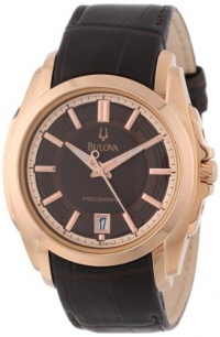 Bulova Men's 97B110 Precisionist Longwood Rose-Tone Brown Leather Watch