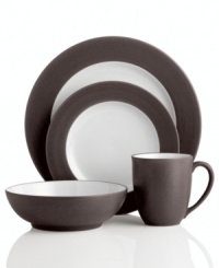 Make everyday meals a little more fun with a set of mix-and-match dinnerware and dishes from Noritake. Clean, modern shapes dressed in two contrasting hues-one glazed, one matte-create place settings with endless possibilities.