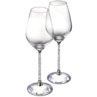 SWAROVSKI SET OF 2 WHITE WINE GLASS