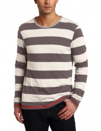 7 For All Mankind Men's Double Layer Striped Crew