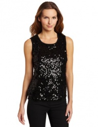 Jones New York Women's Petite-Size Sleeveless Sequin Mesh Shell Shirt