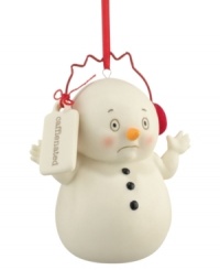 Perk right up with the caffeinated snowman ornament from Department 56. Smooth porcelain bisque with red earmuffs will be real eye opener on Christmas morning.