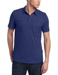 Kenneth Cole Men's Dressy Slub Double Pocket Polo