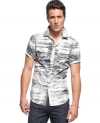 It's all in the details with this graphic shirt from INC International Concepts. Check out the zipper and all over graphic print if you need any convincing about its casual cool.