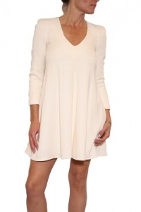 Women's French Connection Nix Nights L/S V-Neck Dress in Daisy White Size 8