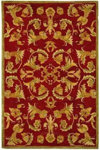 Safavieh Anatolia Collection An527a Handmade Burgundy and Sage Hand-Spun Wool Area Rug, 8-Feet by 10-Feet