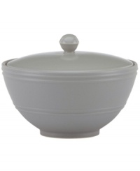 Elegance comes easy with the Fair Harbor sugar bowl. Durable stoneware in an oyster-gray hue is half glazed, half matte and totally timeless. From the kate spade new york dinnerware collection.