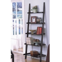 Contemporary Black Finish 5-Tier Ladder Book Shelf