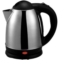 This 1.5 liter 1000-watt electric tea kettle with brushed stainless steel finish features an illuminated power indicator, automatic shut-off for dual protection when boiling or dry and an overheat shut-off.