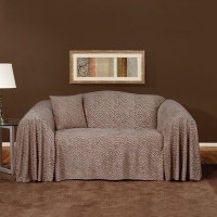 Plush Animal Loveseat Throw Slipcover Color: Sable