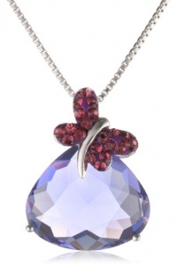 Carnevale Sterling Silver Butterfly with Swarovski Elements Pendant Necklace, 18