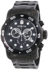 Invicta Men's 0076 Pro Diver Collection Chronograph Black Ion-Plated Stainless Steel Watch