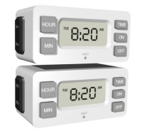 Stanley 38425 TimerMax Digislim Daily Digital Indoor Lamp Timer, White, 2-Pack