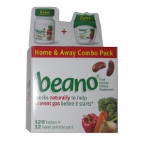 Beano Home Away Combo Pack-120 Tabs +12 Portable Pack