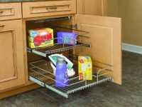 Rev-A-Shelf 5WB2-2122-CR 21 Double Pull-Out Chrome Wire Basket (22 Slides) - Wire-Chrome