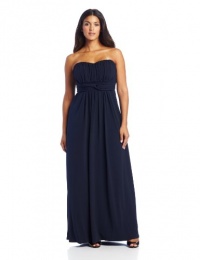 Jessica Simpson Women's Plus-Size Strapless Tie Front Maxi Dress