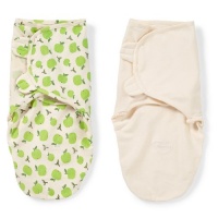 Summer Infant SwaddleMe Organic Cotton, 7-14 Lbs, Small-Medium, Apple and Ivory