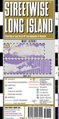 Streetwise Long Island Map - Laminated Regional Road Map of Long Island, New York