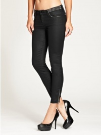 GUESS Women's Brittney Cropped Mid-Rise Skinny Jeans with Studs