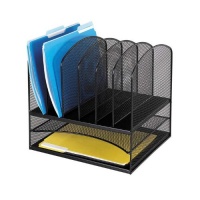 Safco Mesh Desk Organizer with Two Horizontal and Six Upright Sections (3255BL)