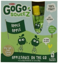 GoGo Squeez appleapple, Applesauce on the Go, 3.2-Ounce Pouches (Pack of 48)