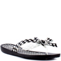 Guess Women's Tutu5 Thong Sandal,Black Gingham,8 M US