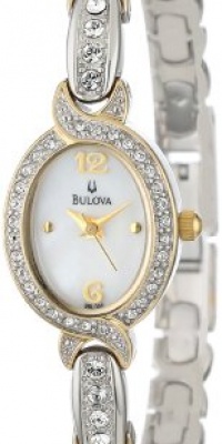 Bulova Women's 98L005 Crystal Accented Mother Of Pearl Dial Watch