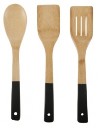 Core Bamboo 1117 3-Piece Colored Utensil Set, Onyx