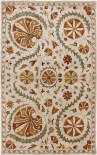 Rizzy Home VO2369 Volare 8-Feet by 8-Feet Round Area Rug, Beige