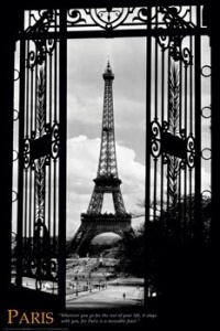 Eiffel Tower (Through Gates, 1909) Art Poster Print - 24 X 36 Poster Print by Alexandre-Gustave Eiffel, 24x36 Travel Poster Print by Alexandre-Gustave Eiffel, 24x36