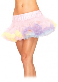 Leg Avenue Women's Mini Tulle Rainbow Trimmed Petticoat