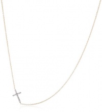 Mizuki 14k Necklace Side Cross Diamond .14Ct 16