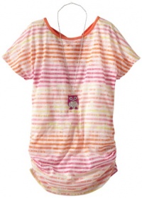 Beautees Girls 7-16 Stripe Cross Back Top, Orange, Small