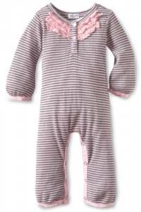 Splendid Littles Baby-girls Infant Mini Thermal Stripe Romper, Pink Ribbon, 18-24 Months