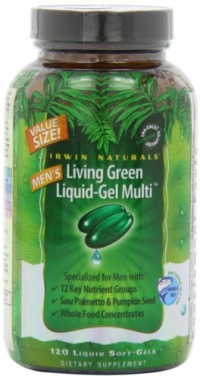 Irwin Naturals Living Green Multi Liquid-Gel for Men, 120 Count