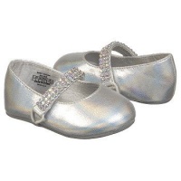 Stuart Weitzman Layette Sugar Ballet Flat (Infant/Toddler),Silver,4 M US Toddler