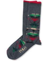 Casual crew socks by Polo Ralph Lauren will keep your feet warm and comfortable.