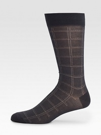 Featuring a timeless windowpane print, pima cotton socks with a touch of stretch.Mid-calf height75% pima cotton/25% polyamideMachine washMade in Italy