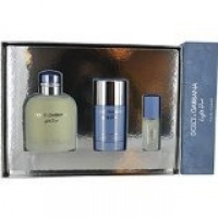 Light Blue by Dolce & Gabbana for Men 3 Piece Set Includes: 4.2 oz Eau de Toilette Spray + 2.4 oz Deodorant Stick + 8ml Eau de Toilette Travel Spray