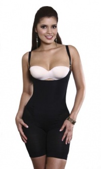 705 Sophie Open Bust Long Leg Body Shaper - Black/S (34)