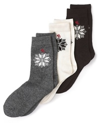 At the first sign of flurries, pull on Lauren Ralph Lauren's cozy, cashmere-blend snowflake socks.