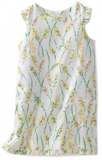 Lilly Pulitzer Girls 2-6X Little Shift Ruffle Dress, Resort White Grass Happy, 6