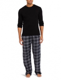 Intimo Men's Thermal Crew Neck Shirt With Micro Fleece Pajama Pant