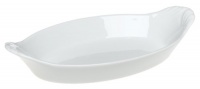 Pillivuyt Porcelain 10-by-6-1/4-Inch Oval-Eared Dish