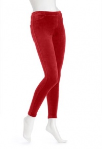 HUE Cotton Velvet Leggings Red Size: XL